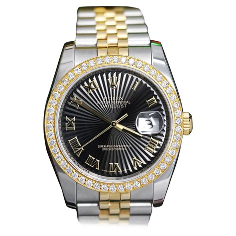 Rolex Datejust Factory Black Diamond Dial with Custom Diamond Bezel ...