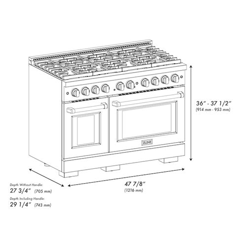 ZLINE KITCHEN & BATH Paramount 48-in 8 Burners 4.2-cu ft / 2.5-cu ft ...