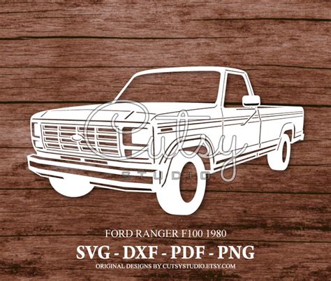 Buy SVG Ford Ranger F100 1980 Truck Pickup Silhouette Cut Files Online ...