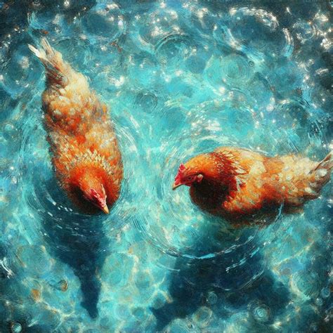 Chickens swim by Galliraptor on DeviantArt