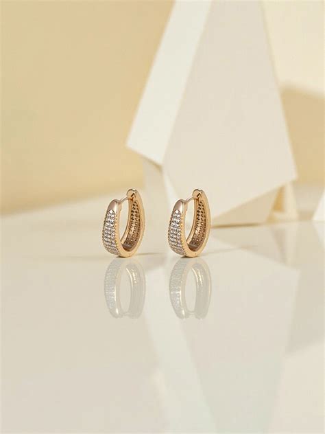 Buy Designs & You Anti Tarnish Stone Studded Contemporary Hoops Online