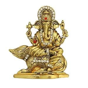 Buy Lord Ganesh Idol Ganesha Sitting on Mushak Vahan Mouse Statue ...