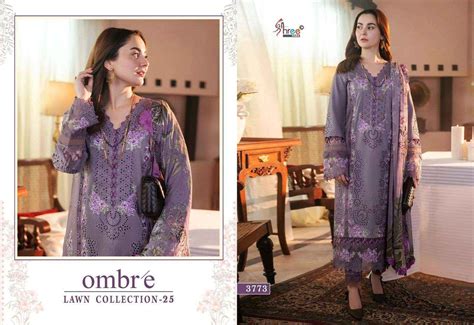 Shree Fabs Ombre Lawn Collection 25 Wholesale Cotton Dress Material