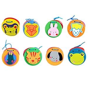 Cartoon Musical Castanet Toy 8pcs Animal Castanets Toy Frog Wood ...