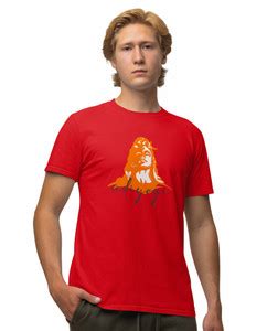 HopOffer Printed Men Round Neck Red T-Shirt - Buy HopOffer Printed Men ...