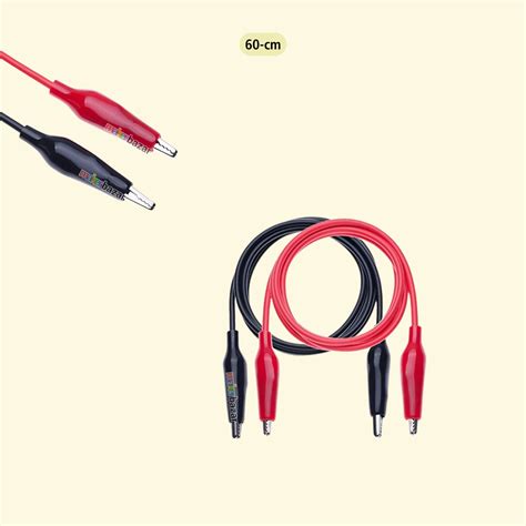 Alligator Crocodile Clips Electrical Test Lead Wire Red+Black (Pair)