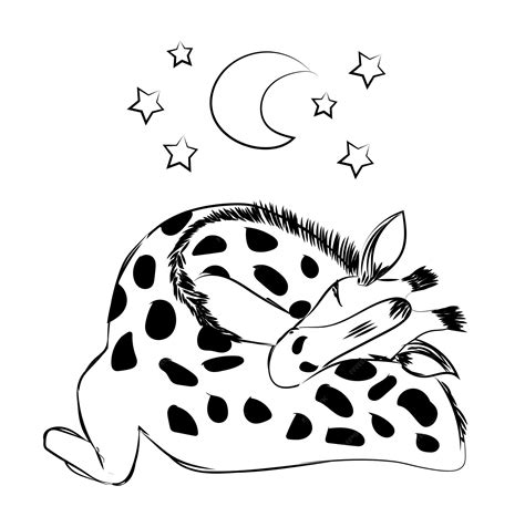 Joli bébé girafe dormant avec une peluche et une tétine pour célébrer ...