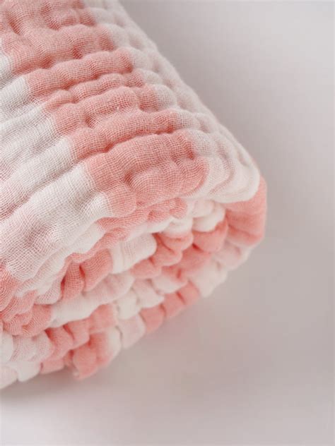 Popees Combed Cotton Baby Bath Towel – Soft Muslin Peach & White ...