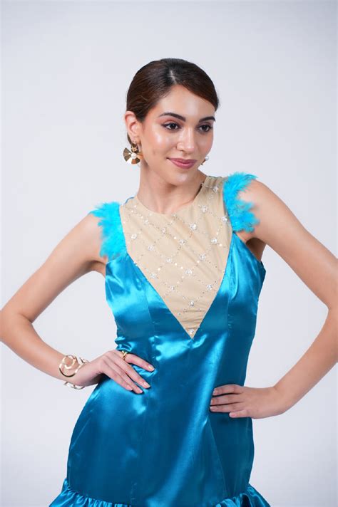 TEAL EMBROIDERY MINI DRESS - House of Daang