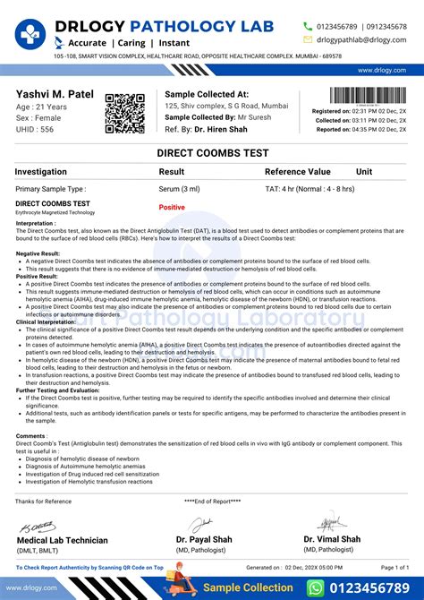Coombs Test: Purpose, Price, Normal Range & Results | Drlogy
