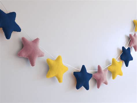 Buy Peach Cuddle Velvet Fabric Star Bunting for Kids Room and Nursery ...