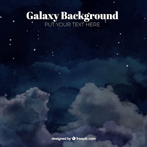 Watercolor background of galaxy with clouds | Free Vector
