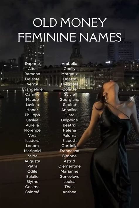 Old Money Feminine Names | Female character names, Best character names ...