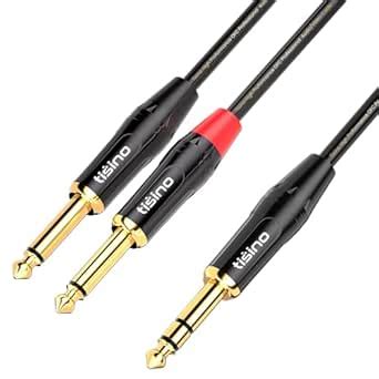 Tisino 1/4 inch TRS Stereo to Dual 1/4 inch TS Mono Y-Splitter Cable ...