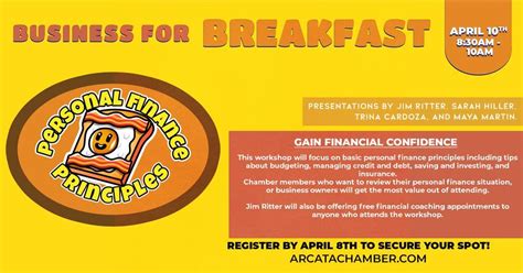 Business for Breakfast- Personal Finance Principles, 1635 Heindon Rd ...