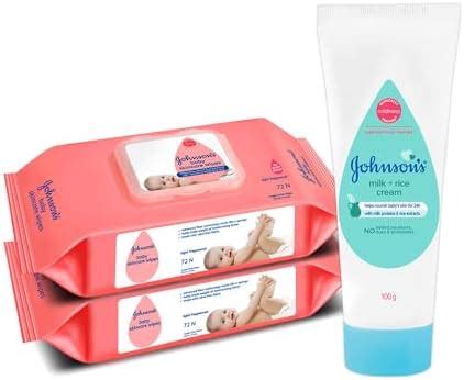 Buy Johnson's Baby Skincare Wipes With Lid, 72s Twin Pack & Johnson's ...
