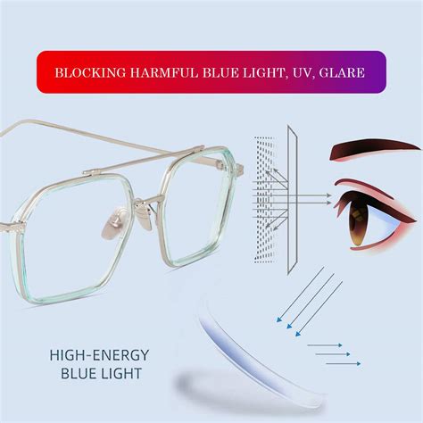 Dervin Blue Light Blocking Glasses Gaming Filter Transparent Hexagon E