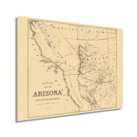 Buy HISTORIX Vintage 1865 Arizona - 18x24 Inch Vintage Arizona - Old of ...