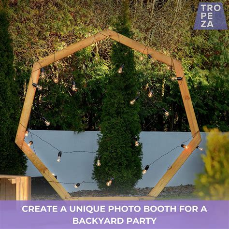 Buy 7 FT Heptagonal Wooden Wedding Arch - Rustic Wedding Decorations ...