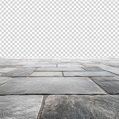 Gray stone floor tiles with square pattern on transparent background ...