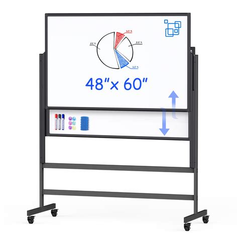 Snapklik.com : Double-Sided White Board On Wheels, 48x60 Inch