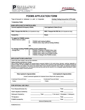 Fillable Online poems com Existing Phillip Securities Client POEMS ...