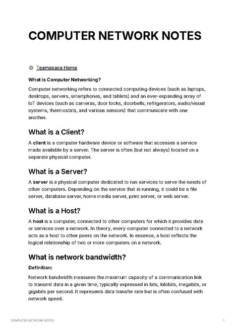 Computer Networking Notes (Course Code: 993EE854B859428) - Studocu