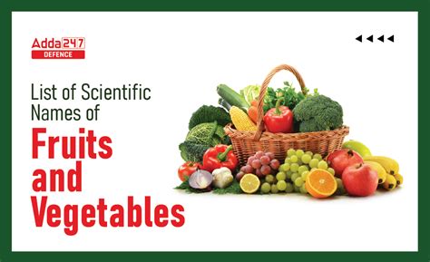 List of Scientific Names of Fruits, Vegetables and Plants