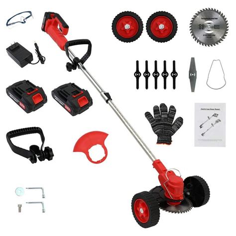 Cordless Weeds Eater Electric Brush Cutter Lawn Edger Grass String ...