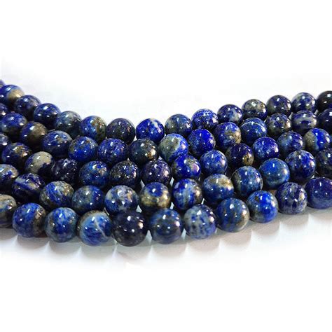 Lapiz 8mm Semi Precious Round Beads with smooth polish and rich natura ...