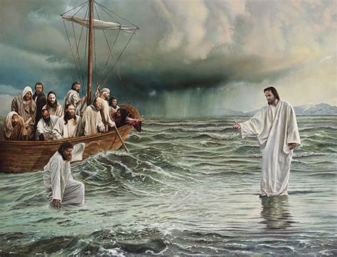 Peter walks on water Jesus Christ Images, Jesus Art, Bible Pictures ...