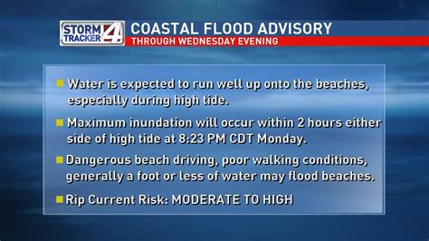 Rip current, coastal flood advisory extended until Wednesday evening ...
