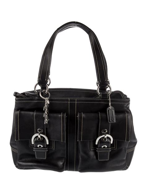 Coach Leather Shoulder Bag - Black Shoulder Bags, Handbags - CCH57142 ...