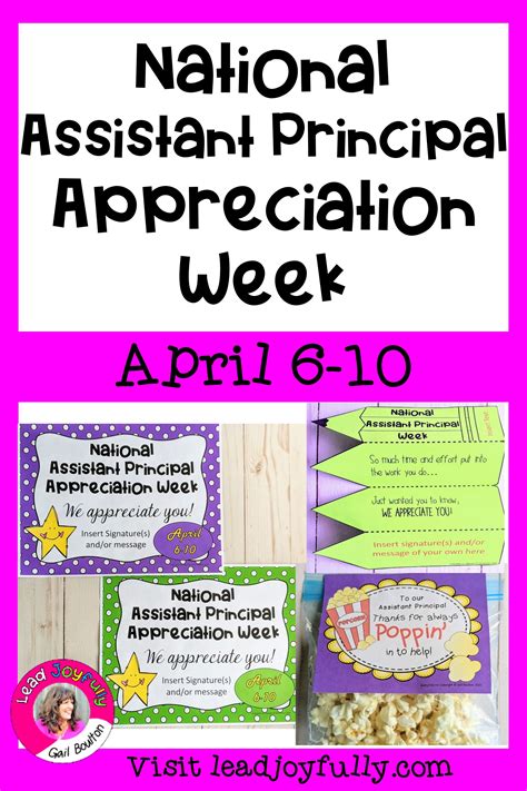 National Assistant Principal Appreciation Week – (First Week in APRIL ...