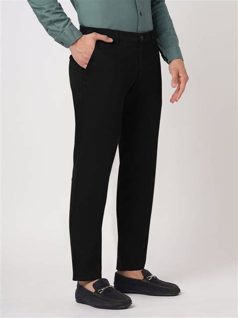 SLIM FIT BLACK DOBBY TROUSER – Blue Buddha