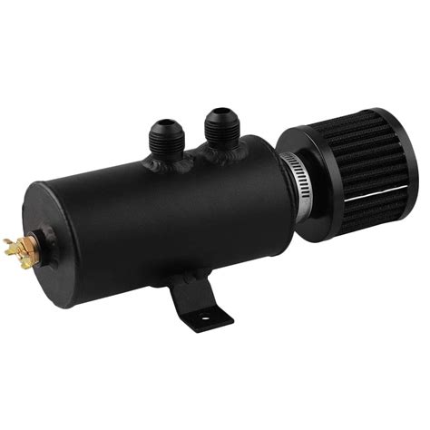 Buy Cobeky New Black Aluminium Alloy Baffled Engine Oil Catch Can 2X ...