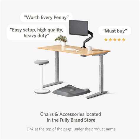 Fully Jarvis Standing Desk 60" x 30" Natural Bamboo Top - Electric ...