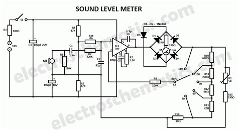 Sound Level Meter Circuit - ElectroSchematics.com