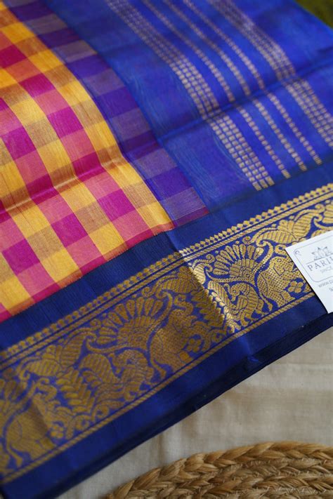 Kanchi Handloom Silk Cotton Saree Worldwide Ship – Parijat Collections