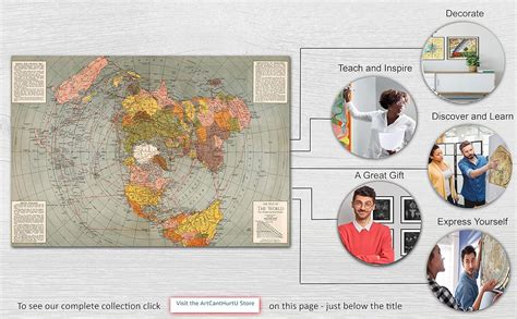 Buy Riley Creative Solutions 1943 Flat Earth World Map | Polar ...