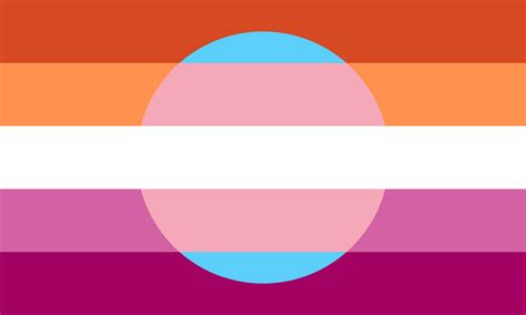 Lesbian flag with Trans inset : r/QueerVexillology