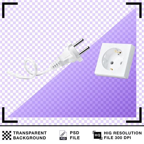 European electrical plug and socket on transparent background | Premium PSD