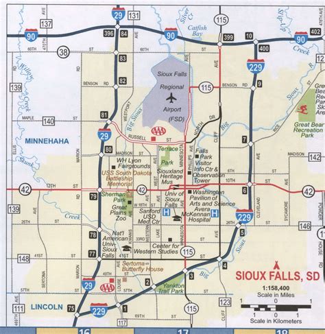 Map of Sioux Falls city - Thong Thai Real