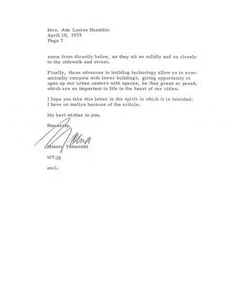 World Trade Center Architect Minoru Yamasaki writes to architectural ...