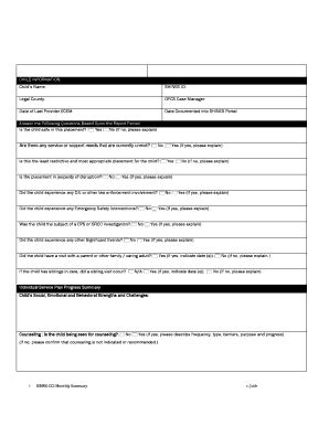 CCI Monthly RBWO Summary Form - GASCORE - Fill and Sign Printable ...