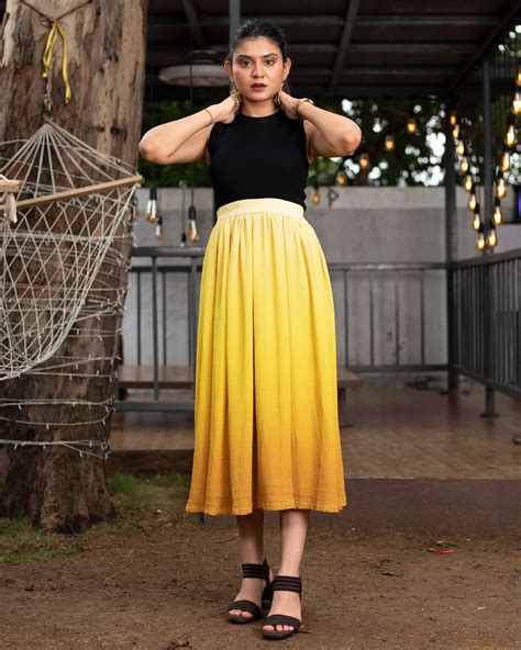 Ombre Pleated Midi Skirt – Fabcurate