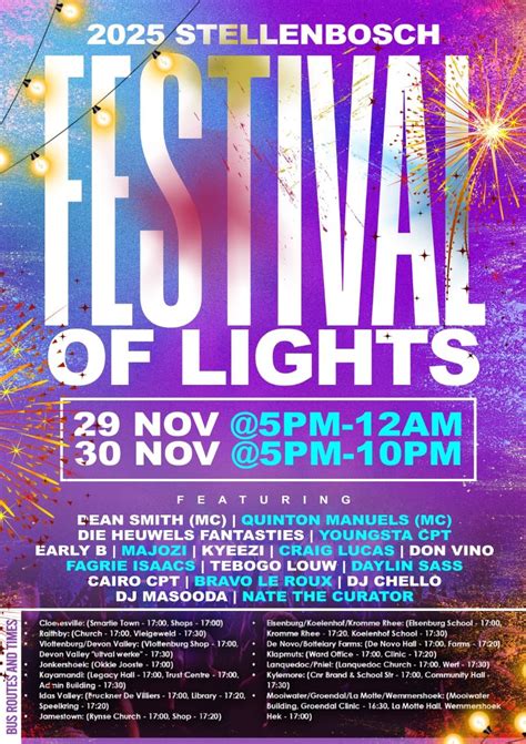 Festival of Lights, Die Braak, Stellenbosch, 28 November to 30 November ...