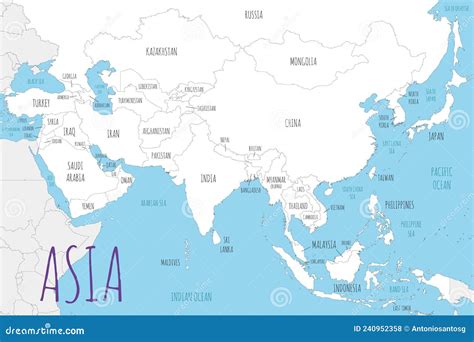 Asia Political Map Countries - map of asia political countries
