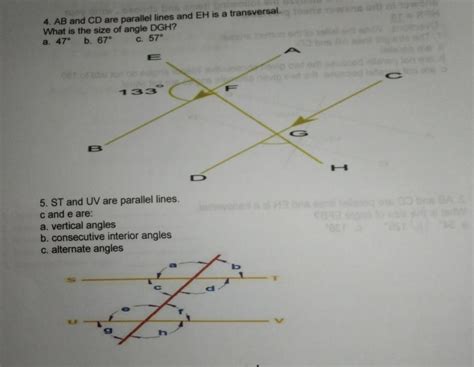 4. AB and CD are parallel lines and EH is a transversal. What is the ...
