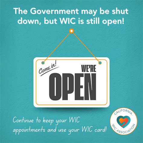 The Government is Shut Down, But California WIC is Open! - California ...